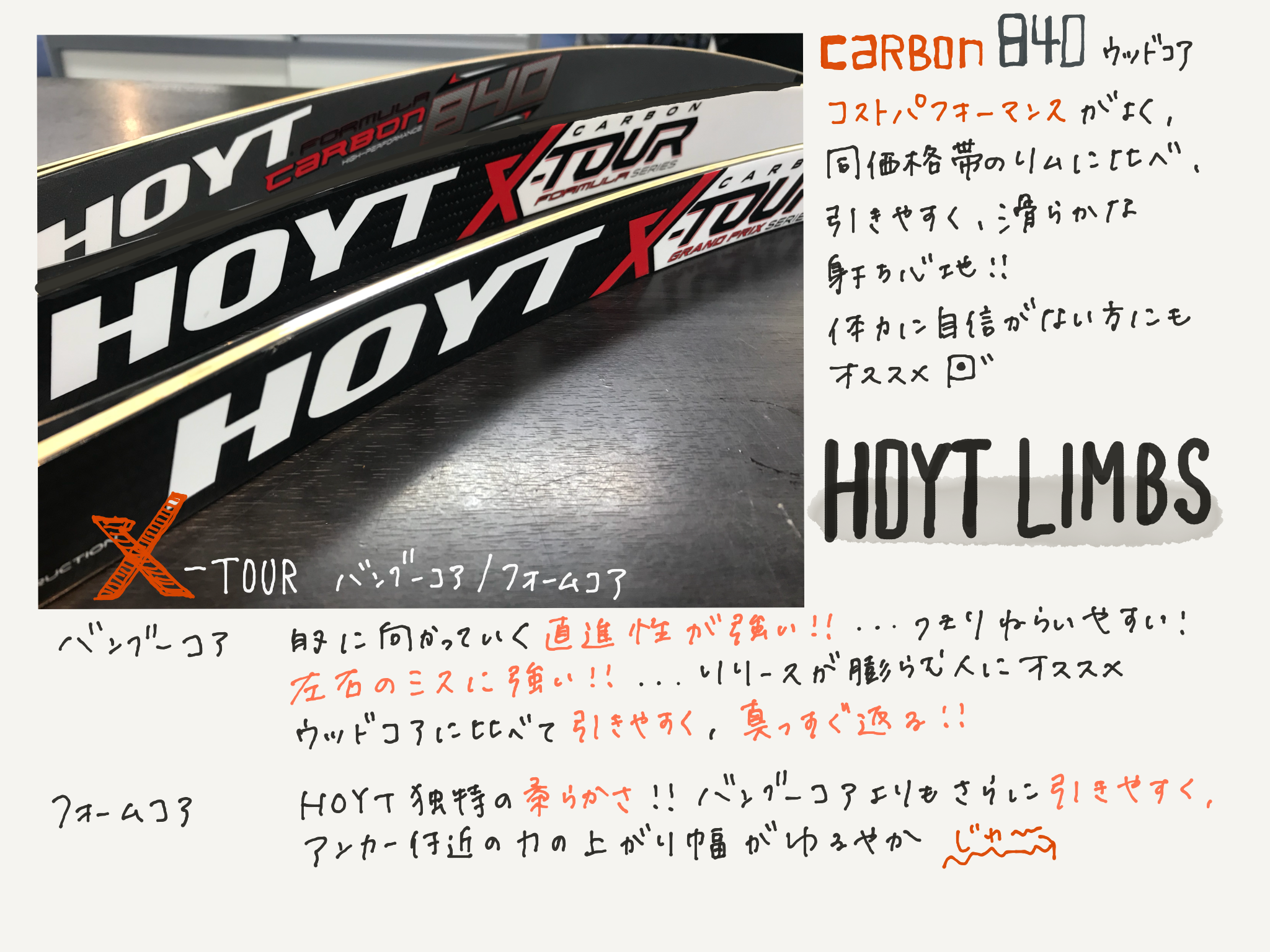 アーチェリー】HOYT グランプリカーボンXツアー バンブーコア M38 - その他